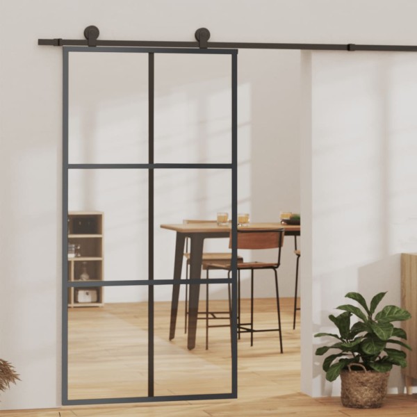 Sliding door with hardware kit, 102x205cm, ESG/aluminium