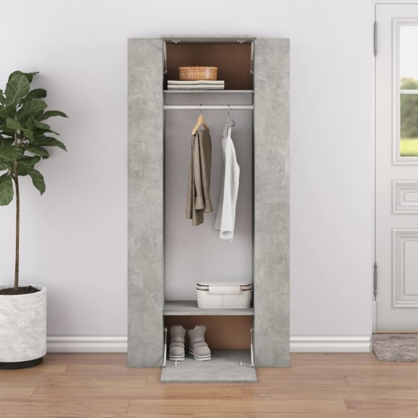 Corridor cabinets, 2 units, concrete gray, processed wood