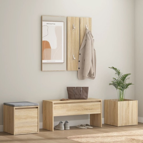 Corridor furniture set, oak color, processed wood