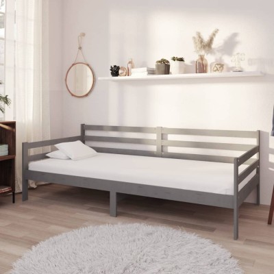 Bed with mattress, gray,...