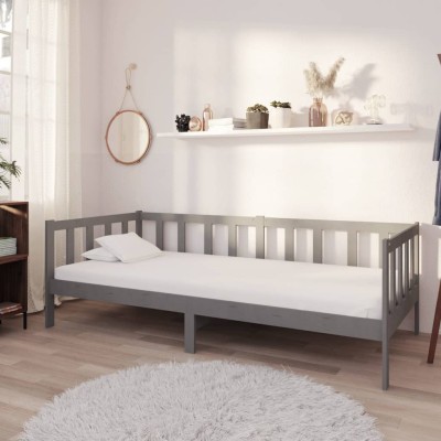 Bed with mattress, gray,...