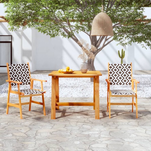 Garden dining set, 3 parts, solid acacia wood