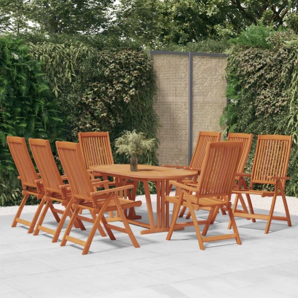 Folding garden chairs, 8 pcs., solid eucalyptus wood