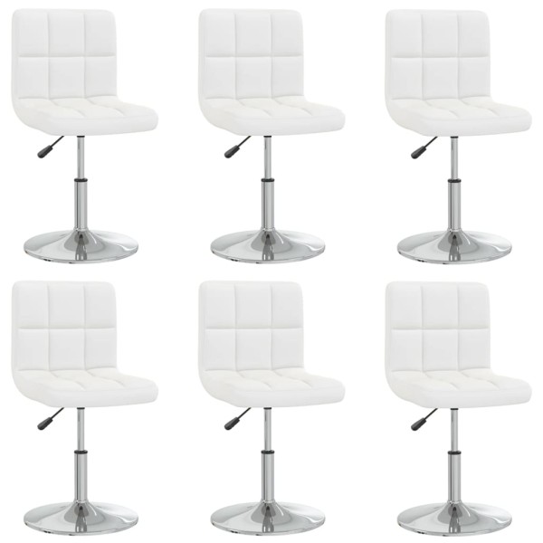 Dining room chairs, 6 pcs., white, artificial leather