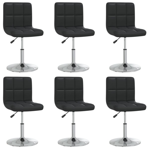 dining chairs, 6 pcs., black color, artificial leather