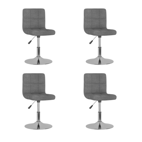 Swivel dining chairs, 4 pcs., light gray, fabric