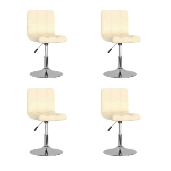 Swivel dining chairs, 4 pcs., cream color, fabric
