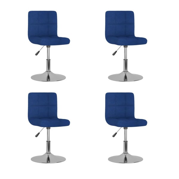 Swivel dining chairs, 4 pcs., blue color, fabric