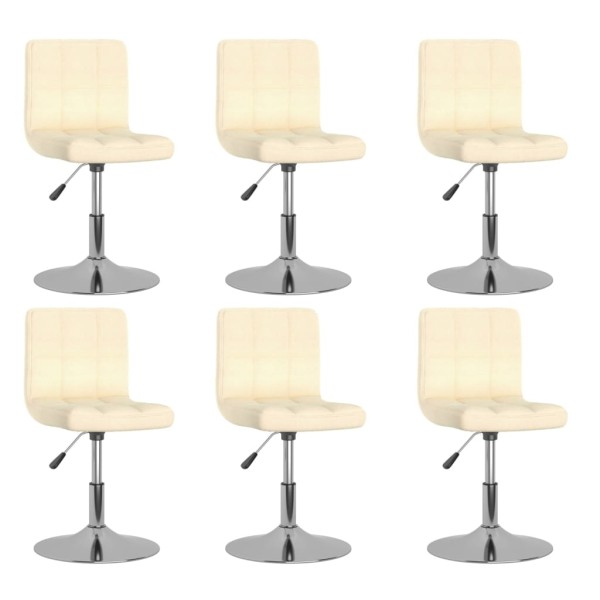 Dining chairs, 6 pcs., cream color, fabric, swivel