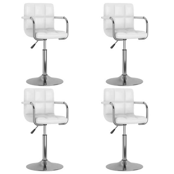 Swivel dining chairs, 4 pcs., white color, artificial leather