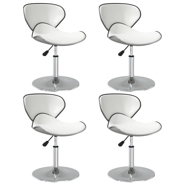 Dining room chairs, 4 pcs., white color, artificial leather