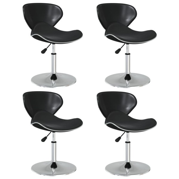 Dining room chairs, 4 pcs., black color, artificial leather