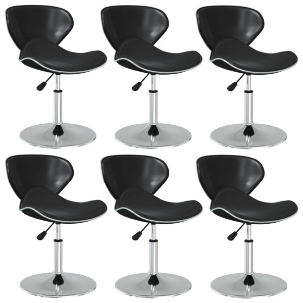 dining chairs, 6 pcs., black color, artificial leather