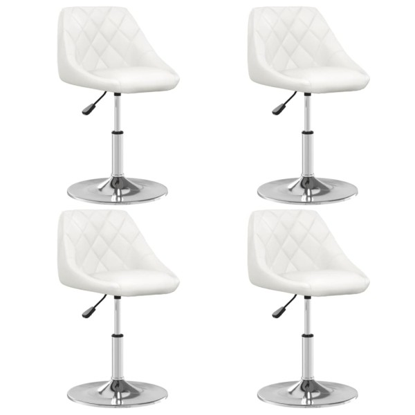 Dining room chairs, 4 pcs., white color, artificial leather