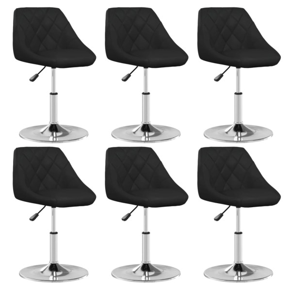 dining chairs, 6 pcs., black color, artificial leather