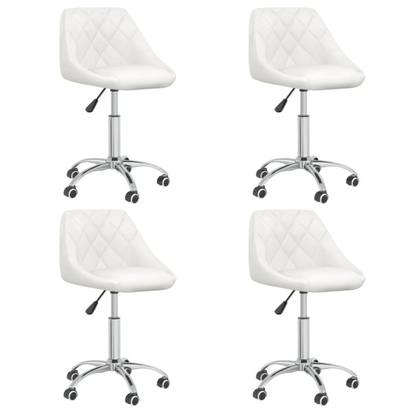 Swivel dining chairs, 4 pcs., white color, artificial leather