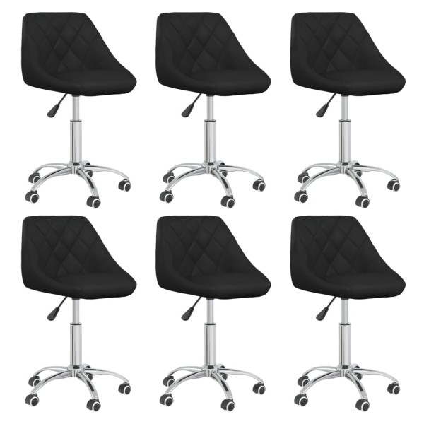 Swivel dining chairs, 6 pcs., black color, artificial leather