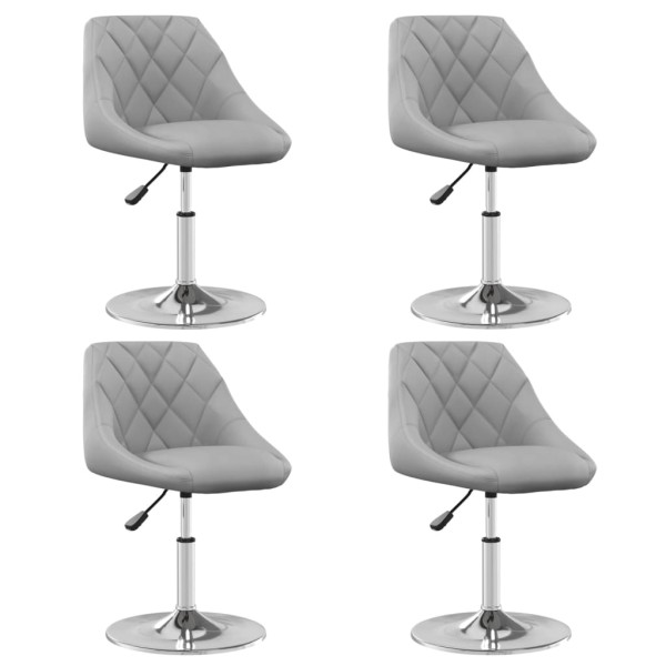 Swivel dining chairs, 4 pcs., light gray, velvet