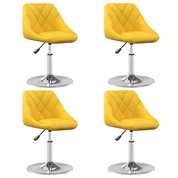 Swivel dining chairs, 4 pcs., mustard yellow, velvet