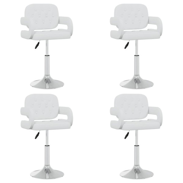 Swivel dining chairs, 4 pcs., white color, artificial leather