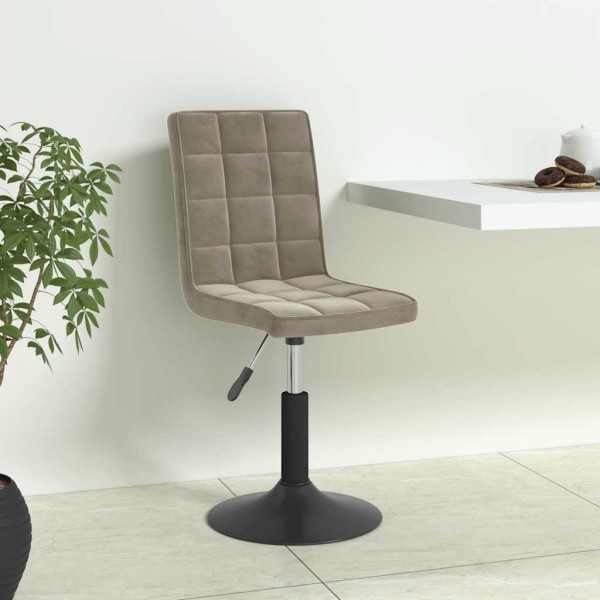 Swivel dining chairs, 4 pcs., light gray, velvet
