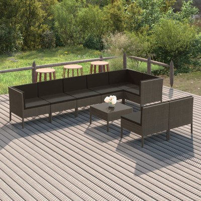 Garden set with cushions, 9...