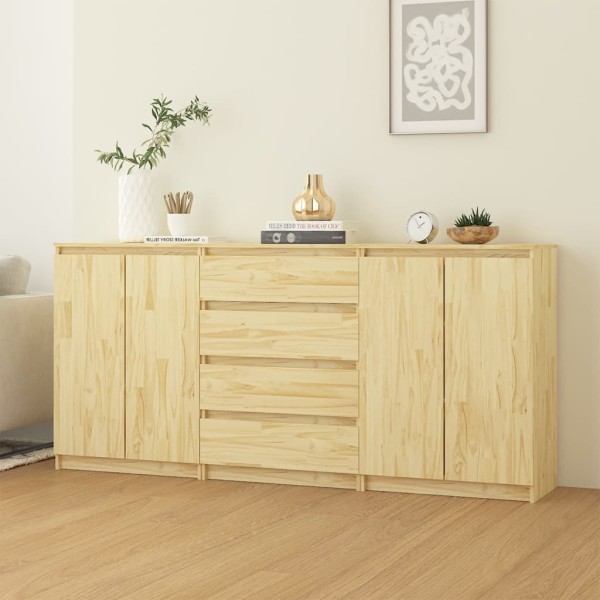 Side cabinets, 3 units, solid pine wood