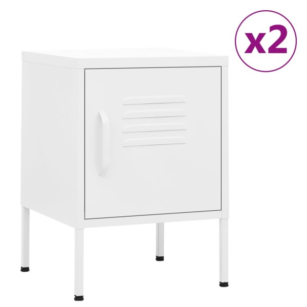 Bedside tables, 2 pcs., white, 35x35x51cm, steel