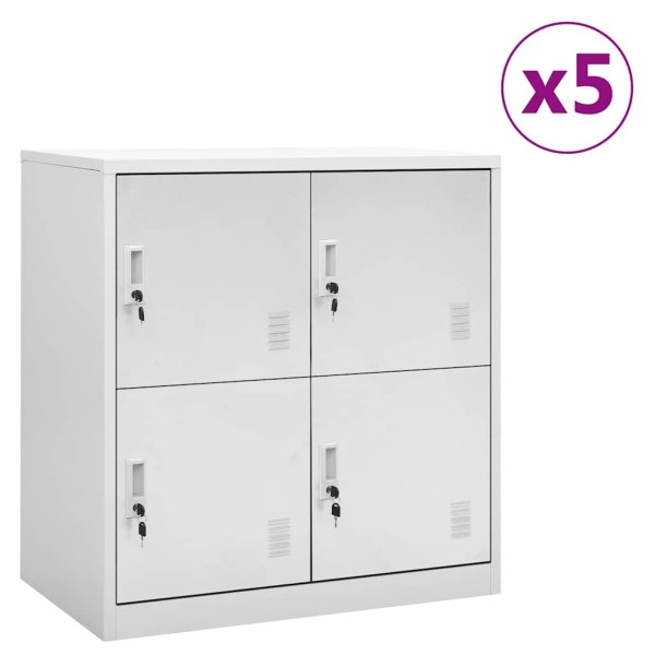 Cabinets, 5 pcs., light gray, 90x45x92.5cm, steel