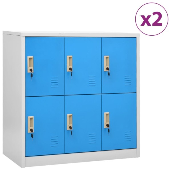 Cabinets, 2 pcs., grey/blue, 90x45x92.5cm, steel