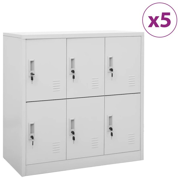 Cabinets, 5 pcs., light gray, 90x45x92.5cm, steel