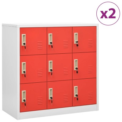 Cabinets, 2 pcs., grey/red,...