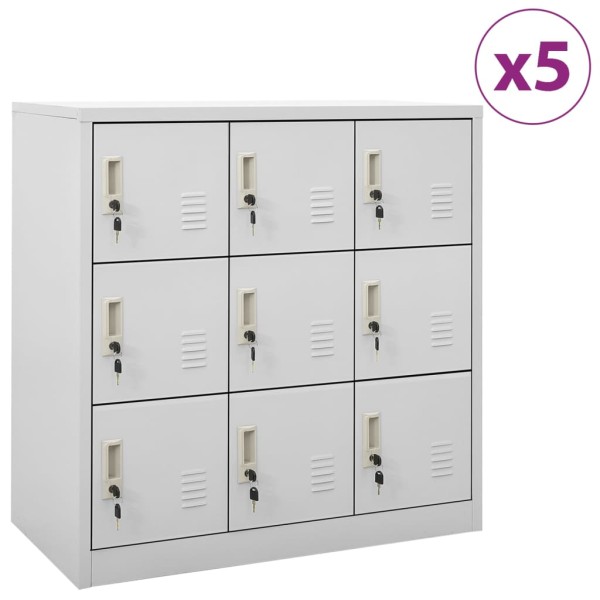 Cabinets, 5 pcs., light gray, 90x45x92.5cm, steel
