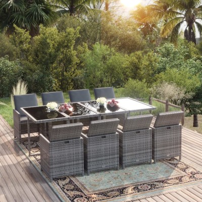 Garden set with cushions, 9...