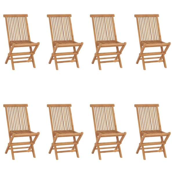 Folding garden chairs, 8 pcs., solid teak wood