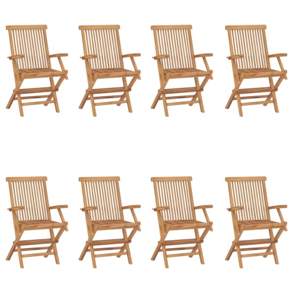Folding garden chairs, 8 pcs., solid teak wood