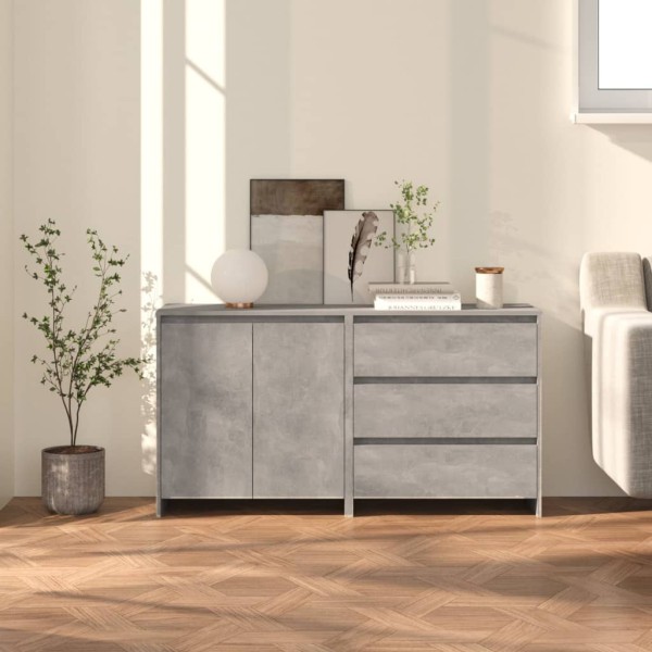 Side cabinet, 2 parts, concrete gray, treated wood