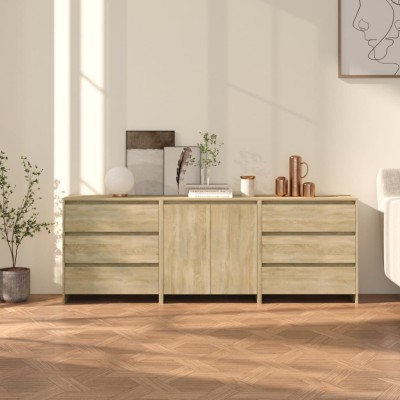 Side cabinet, 3 parts, oak...