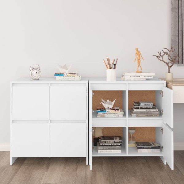 Side cabinets, 2 pcs., white, 70x41x75cm, MDP