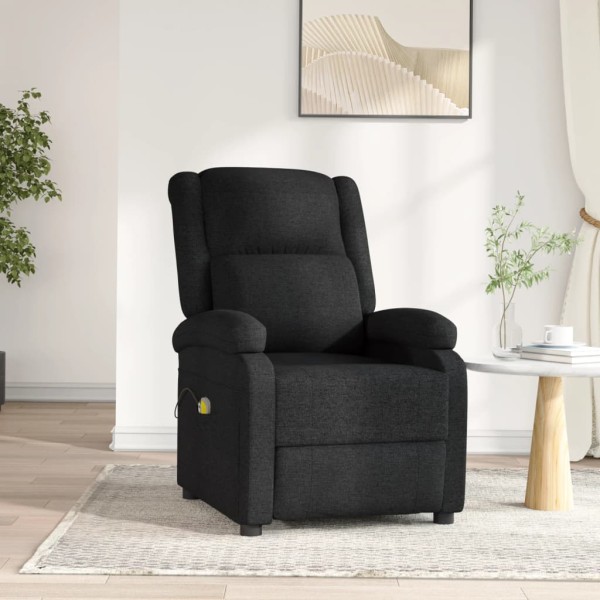 Electric massage chair, black, fabric