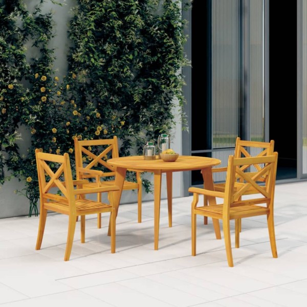 Outdoor dining chairs, 4 pcs., solid acacia wood