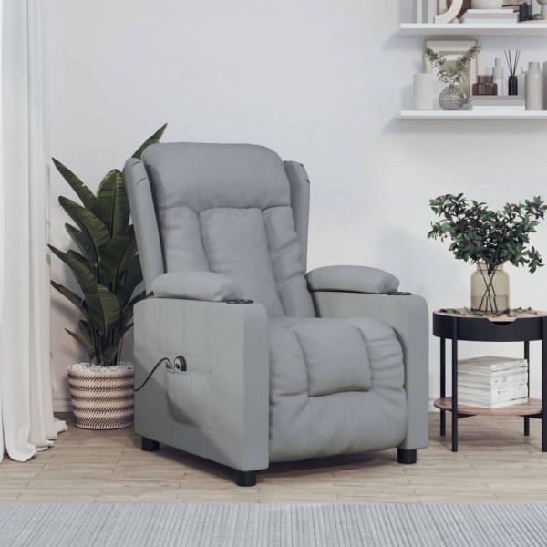 Electric reclining chair, light gray, fabric