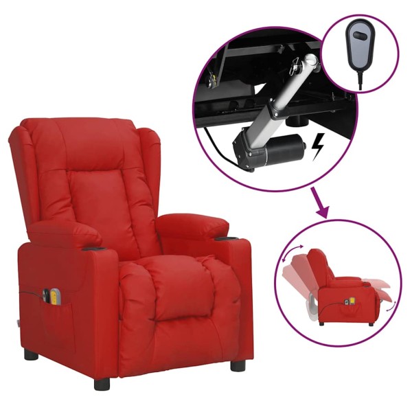 Electric massage chair, red wine, artificial leather