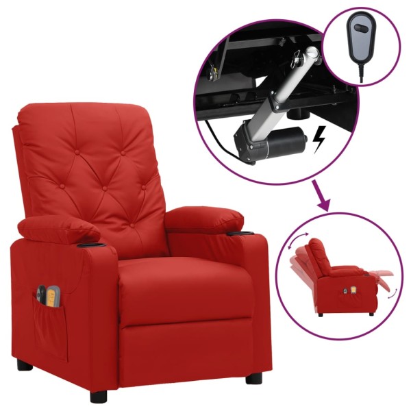 Electric massage chair, red wine, artificial leather
