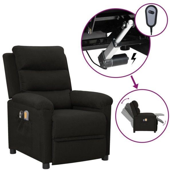 Electric massage chair, black, fabric