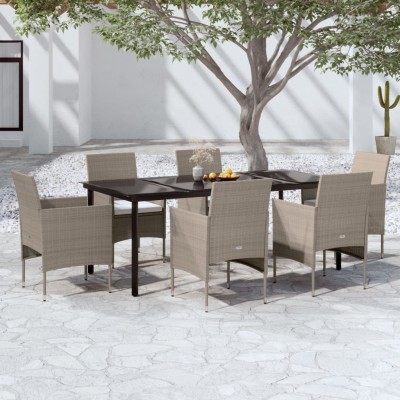 Garden set with cushions, 7...