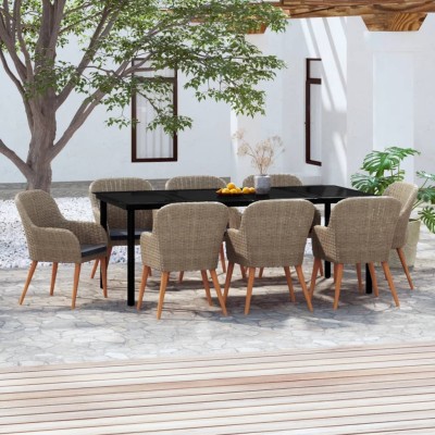 Garden set with cushions, 9...