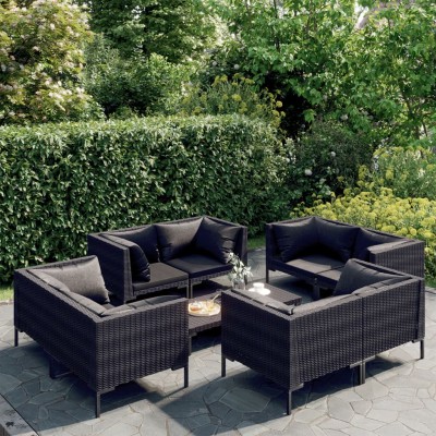 Garden set with cushions, 9...