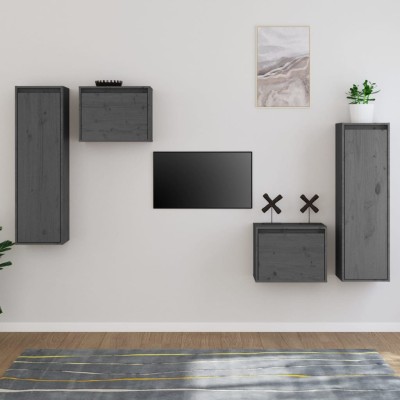 TV cabinets, 4 units, gray...