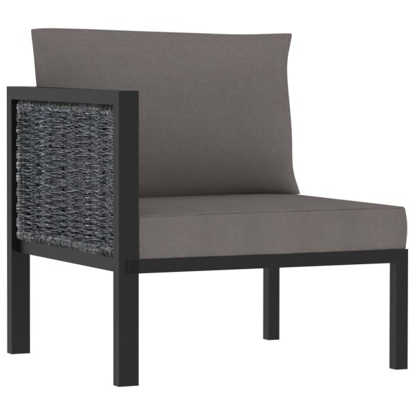 Modular corner sofa with armrest on the right, gray, polyrattan